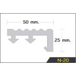 จมูกบันไดPVCกว้าง2นิ้ว หนา5 มิล รุ่นN20