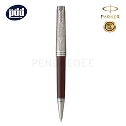 PARKER Premier Custom Crimson Red CT Ballpoint Pen ปากกาลูกลื่น ป๊ากเกอร์ พรีเมี่ย คัสทัม สีแดงเข้ม คลิปเงิน
