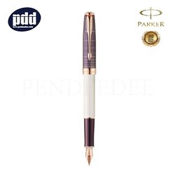 PARKER Sonnet Executive Cisele Purple Pearl 18k RGT Fountain Pen ปากกาหมึกซึม ป๊าคเกอร์ ซอนเนต ซิสเล่ย์ สีม่วงขาว คลิปโรสโกลด์ 18 เค