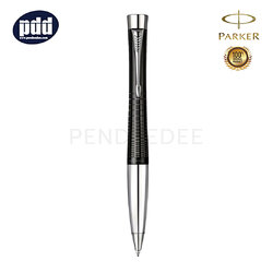 PARKER Urban Premium Ebony Chiselled CT Ballpoint Pen ปากกาลูกลื่น ป๊ากเกอร์ เออร์เบิน พรีเมี่ยม อีโบนี่ ชิเซล สีดำ คลิปเงิน