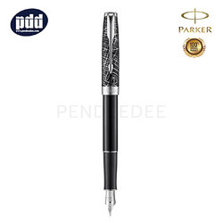 PARKER Sonnet18 Special Edition Lacquer Black CT Fountain Pen ปากกาหมึกซึม ป๊ากเกอร์ ซอนเน็ต 18 สเปเชี่ยล อิดิชั่น สีดำเงา คลิปเงิน