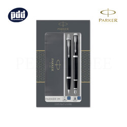 PARKER IM Black CT Fountain Pen + Ballpoint Pen ปากกาหมึกซึม + ลูกลื่น ป๊ากเกอร์ ไอเอ็ม ดำ คลิปเงิน