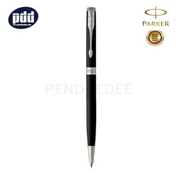 ปากกาสลักชื่อ PARKER ปากกาลูกลื่น ป๊ากเกอร์ ซอนเนต สลิม สีดำด้าน คลิปเงิน PARKER Sonnet Slim Matte Black CT Ballpoint Pen