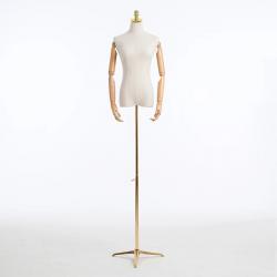 หุ่นผ้าจุกทอง แขนไม้ ฐานสามแฉกทองไทเทเนี่ยม