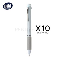 10 ด้าม PENTEL ปากกาหมึกเจล เพนเทล เอ็นเนอร์เจล 3 ระบบ PENTEL EnerGel 3 Multi-Function 0.5 mm. White 3-Ink Gel Pen