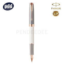 PARKER Sonnet X Pearl Grey PGT Fountain Pen ปากกาหมึกซึม ป๊ากเกอร์ ซอนเนตเอ็กซ์ เพิร์ลเกรย์ สีเทา คลิปพิ้งค์โกลด์