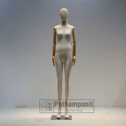 หุ่นไฟเบอร์หุ้มผ้าเต็มตัว แขนไม้ดัดได้