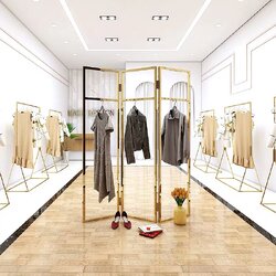 ราวแขวนเสื้อสแตนเลสสีทองแบบ บานพับ