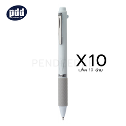 10 ด้าม PENTEL ปากกาพร้อมดินสอกด เพนเทล เอ็นเนอร์เจล 2S PENTEL EnerGel 2S Multi-Function 0.5 mm. White 2-Ink + Pencil