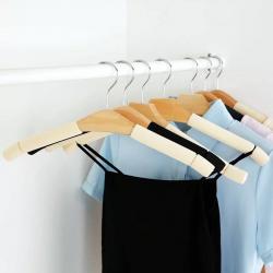 ไม้แขวนไม้ ฟองน้ำ สีครีม(แพ็ก12ชิ้น)