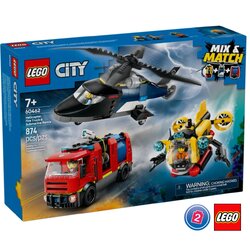 เลโก้ LEGO City 60462 Helicopter, Fire Truck & Submarine Remix