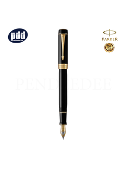 PARKER Duofold Black GT Fountain Pen ปากกาหมึกซึม ป๊ากเกอร์ ดูโอโฟลด์ สีดำ คลิปทอง