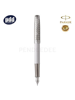 PARKER Sonnet Metal & Pearl CT Fountain Pen ปากกาหมึกซึม ป๊ากเกอร์ ซอนเนต เมทัล&เพิร์ล สีขาว คลิปเงิน