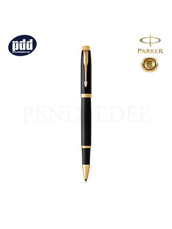 PARKER IM Black GT Rollerball Pen ปากกาโรลเลอร์บอล ป๊ากเกอร์ ไอเอ็ม ดำเงา คลิปทอง