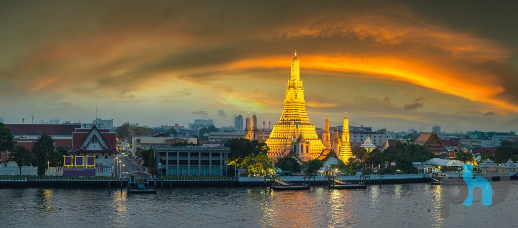 วอลเปเปอร์ภาพพิมพ์ ภาพวิววัดอรุณ ARN_0011