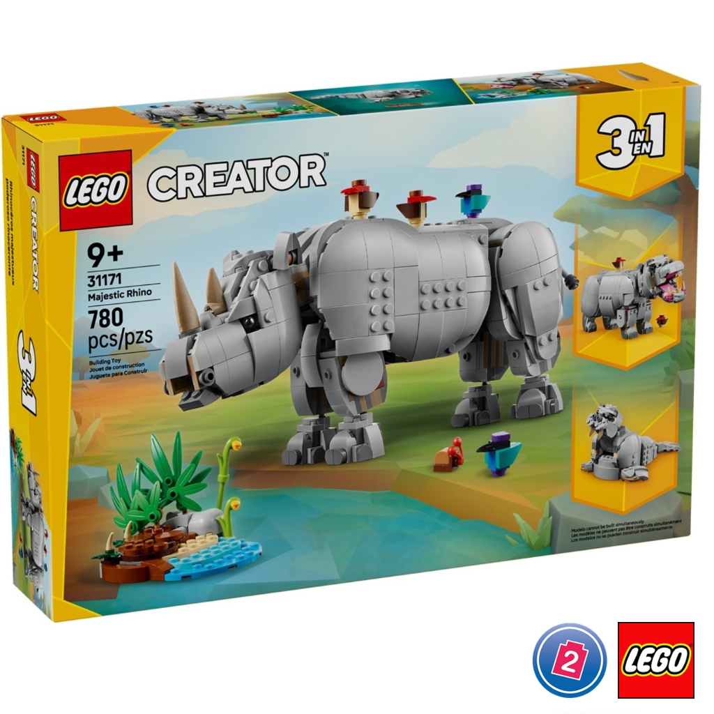 เลโก้ LEGO Creator 31171 Wild Animals: Majestic Rhino with Birds