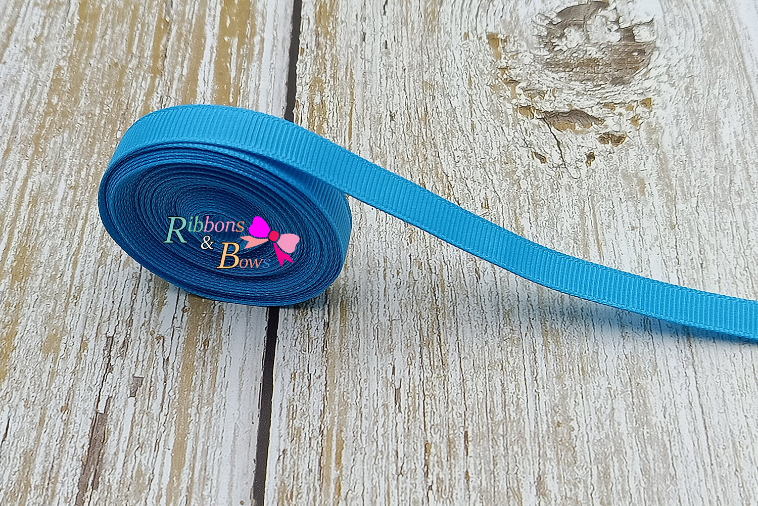 ริบบิ้นผ้าลูกฟูก สีฟ้า (340 turquoise)#PC16