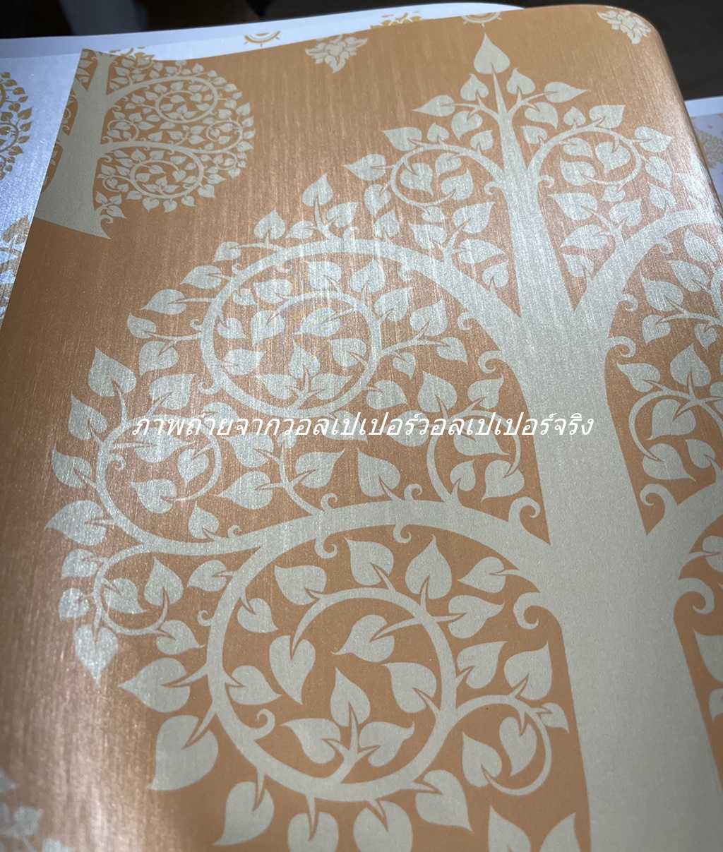 วอลเปเปอร์ลายไทย ลายต้นโพธิ์ เหลือง - ทอง JPS305