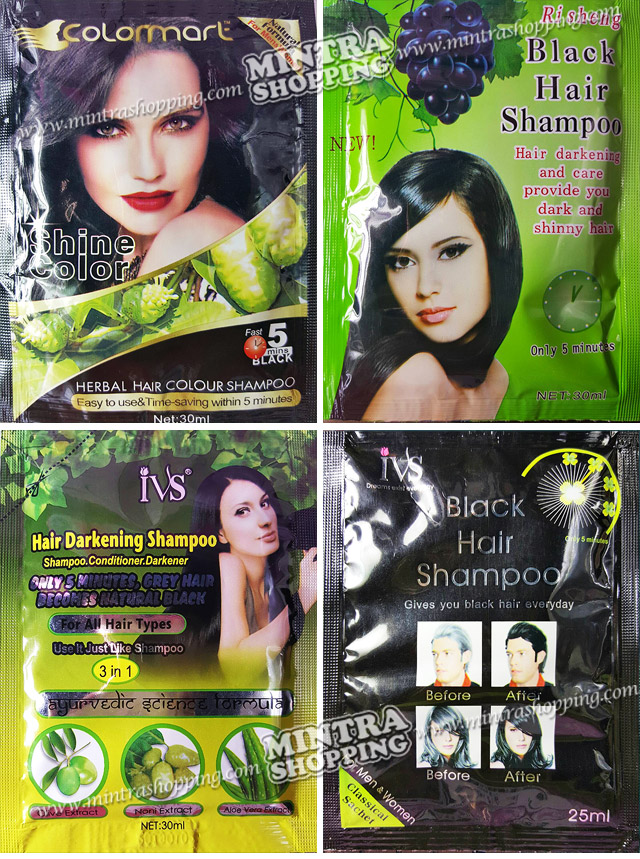 แชมพูย้อมผม ดำหม่อน YOSATEN สมุนไพนเปลี่ยนสีผม ปิดผมขาว - สีดำ COLORADC Super natural