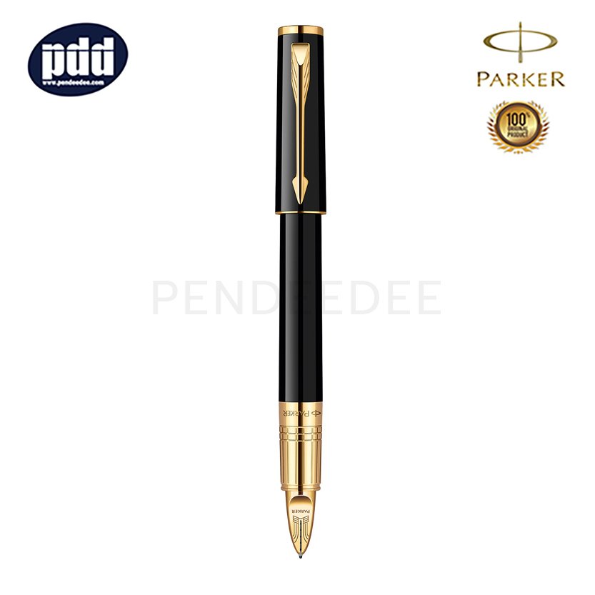 ปากกาสลักชื่อ PARKER 5TH ปากกาป๊ากเกอร์ ฟิฟท์ อินจินิวอิตี้ สลิม คลาสสิค สีดำ คลิปทอง PARKER 5TH Ingenuity Slim Classic Black Lacquer GT 5th Technology Mode Pen
