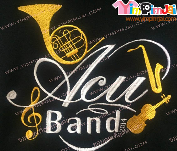 ผ้าเชียร์ สีดำ ปัก/สกรีนตามสั่ง ACU BAND