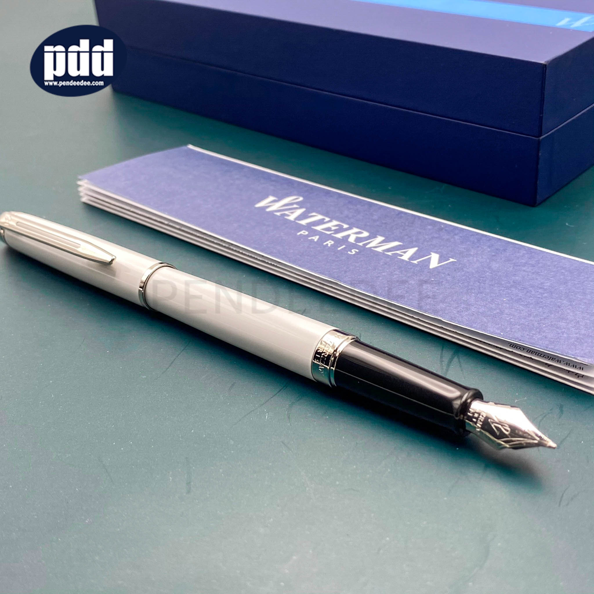 WATERMAN ปากกาหมึกซึม วอเตอร์แมน เฮมีสเฟีย WATERMAN Hemisphere White with Silver Trim Fountain Pen