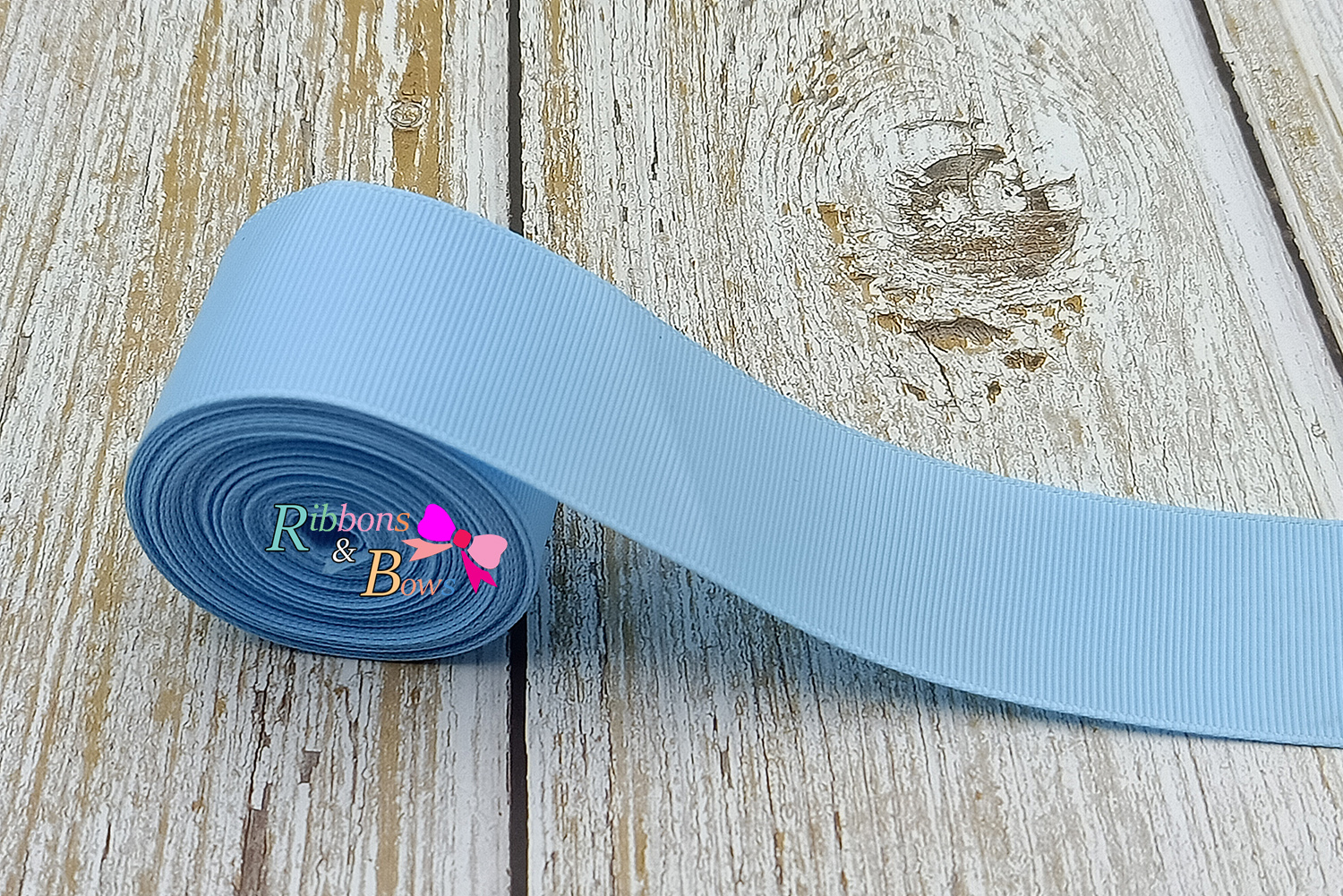 ริบบิ้นผ้าลูกฟูก สีฟ้า ( 308 Blue topaz ) # PC13