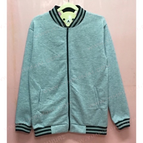 เสื้อแจ็คเก็ตเบสบอลเทา แบบมีซิป
