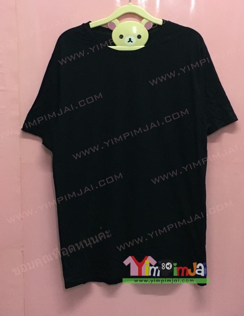 เสื้อยืด สีดำ แขนสั้น สกรีนตามสั่ง SyAqua