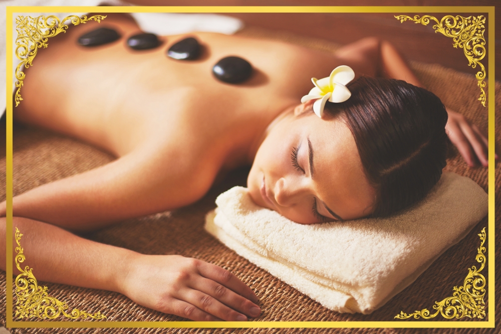 ชุดสติ๊กเกอร์ภาพนวด ตกแต่งด้วยกรอบลายไทย สำหรับตกแต่งร้านนวดไทย สปาไทย (มีให้เลือก 12 ภาพ) ST-SPA1(60x40cm)