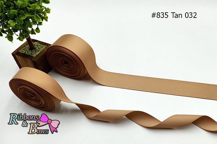 ริบบิ้น poly-cotton เกาหลี สี Tan 10 หลา