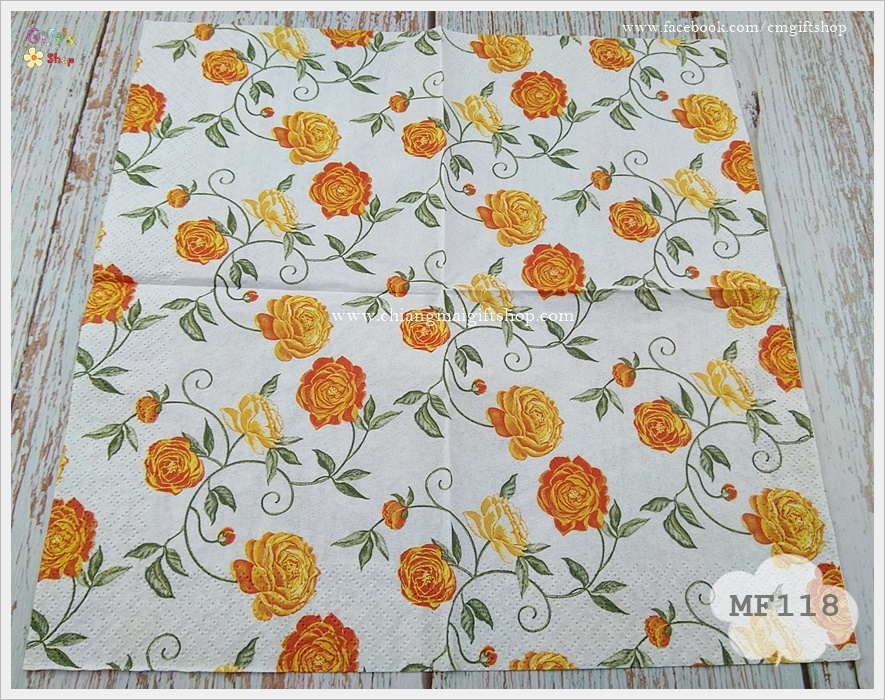 กระดาษแนปกิ้น ลายดอกไม้, ลายดอกกุหลาบสีส้ม, ลายดอกกุหลาบเลื้อยสีส้ม, ลายดอกกุหลาบ, ลายดอกไม้สีส้ม, พื้นหลังสีขาว