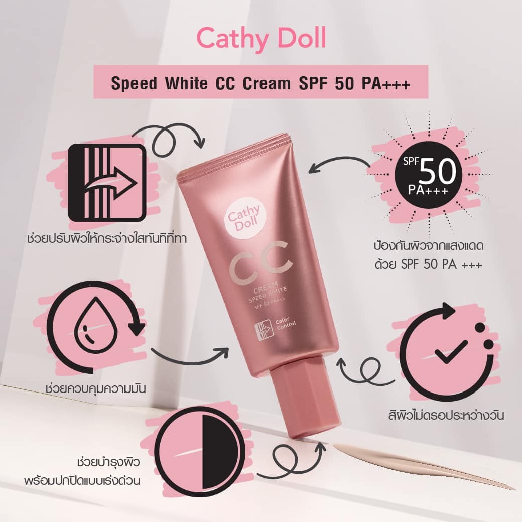 CC Cream SPF50+ PA+++ 50g Cathy Doll Speed White