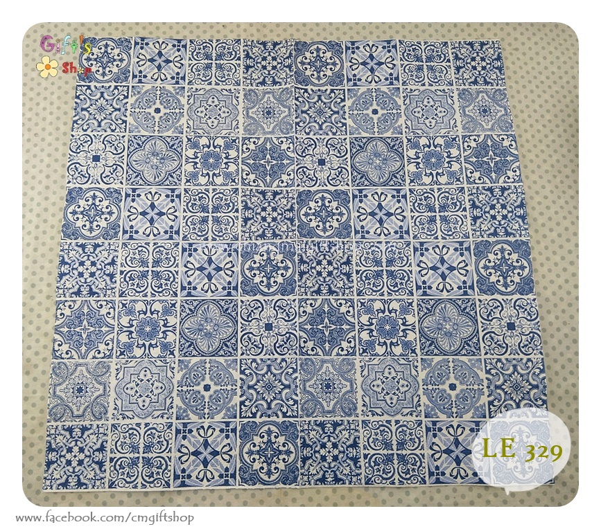 กระดาษแนปกิ้น ลายTiles, ลายกระเบื้อง, ลายกระเบื้องสีน้ำเงิน, ลายกระเบื้องหลายแผ่น, ลายกระเบื้องลายคราม
