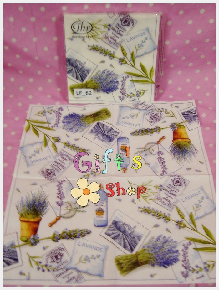 กระดาษแนปกิ้นยุโรป, ลายลาเวนเดอร์สีม่วง, พื้นหลังสีขาว, พื้นหลังสีอ่อน, ลายดอกไม้โทนสีม่วง, ลายดอกไม้, ลายดอกลาเวนเดอร์