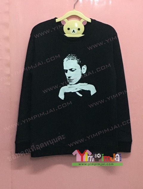 เสื้อเสวตเตอร์ สีดำ แขนยาว สกรีนตามสั่ง หน้าคน