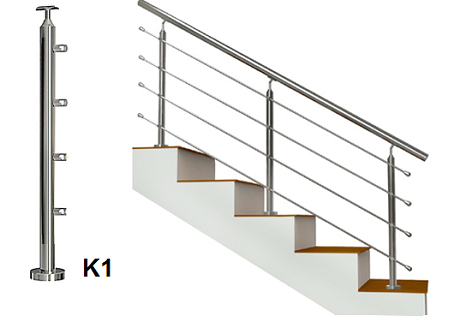 เสาบันไดสแตนเลส เกรด304 รหัส K1
