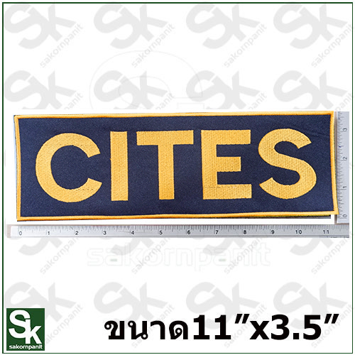 ป้าย CITES /สีเหลืองขอบเหลือง-ตีนตุ๊กแก /(11x3.5นิ้ว)