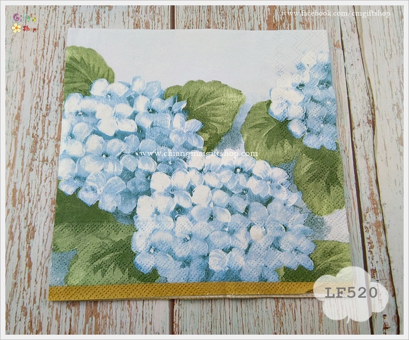 กระดาษแนปกิ้น ลายดอกไม้, ลายดอกไฮเดรนเยียสีฟ้า, ลายดอกไฮเดรนเยีย, ลายดอกไม้สีฟ้า, พื้นหลังสีขาว, พื้นหลังสีอ่อน