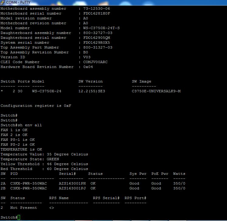cisco 3750x 24t-s layer 3 gigabits sfp 4 port power x2 สวิทมือสองพร้อมใช้งาน