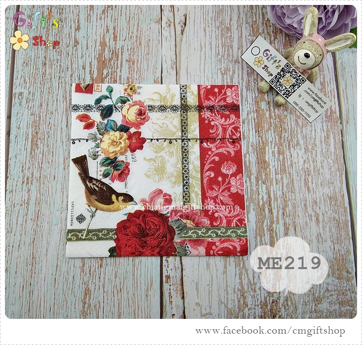 กระดาษแนปกิ้นยุโรป, ลายนก, ลายนกกับดอกไม้, ลายจีน, ลายวินเทจ, ลายนกกับดอกไม้สีแดง, ลายสไตล์จีน, พื้นหลังสีขาว
