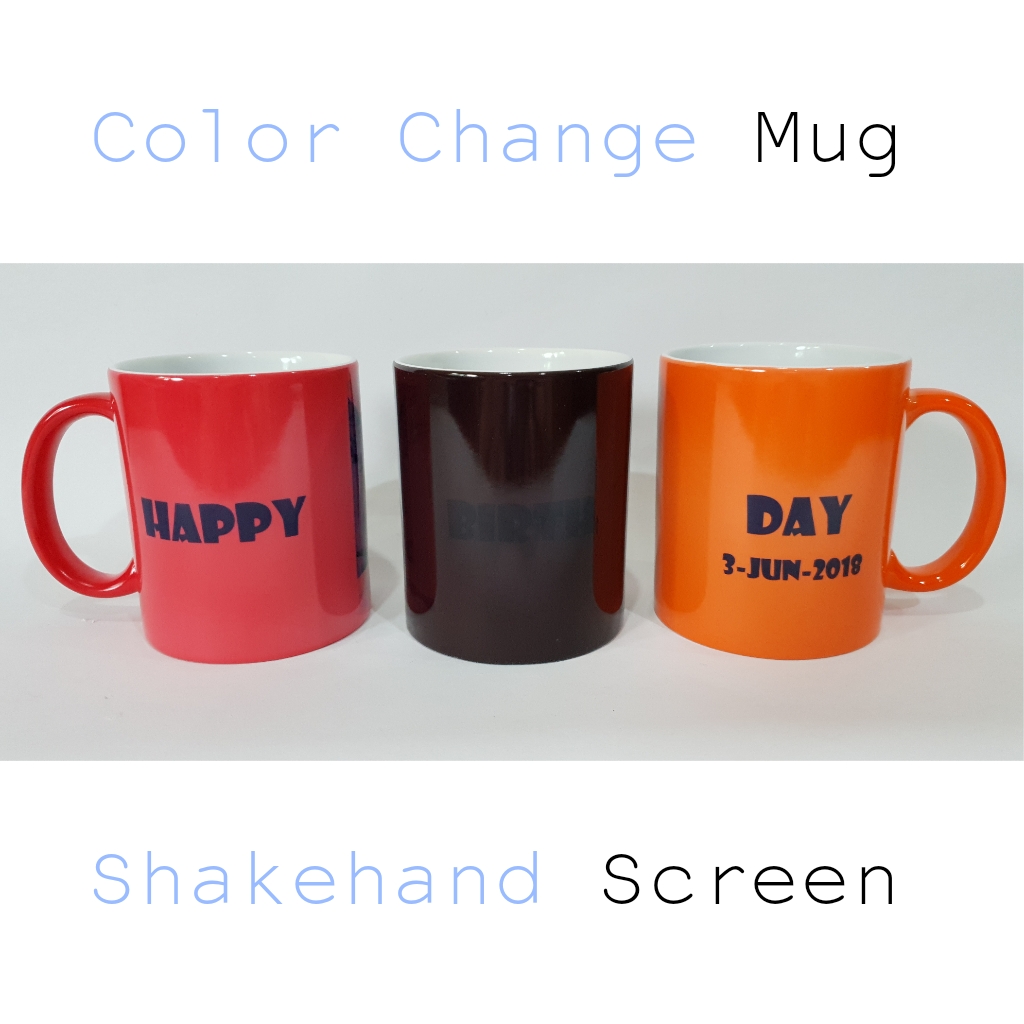 แก้วเปลี่ยนสี สีดำ สกรีนตัวอักษร