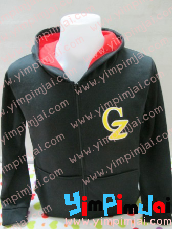 เสื้อกันหนาวทำเป็นเสื้อกลุ่ม เสื้อแก๊งค์ ซ้อนหมวกแดง