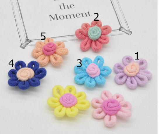 ดอกไม้ผ้า งานสไตล์เกาหลี ติดกิ๊บน่ารัก#CR68