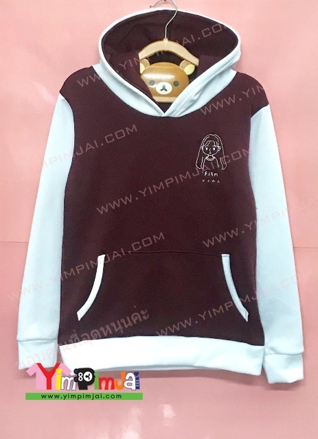 เสื้อฮู้ดเสื้อรุ่นกลุ่ม crazy bear ปักหน้าการ์ตูนและชื่อแต่ละคน