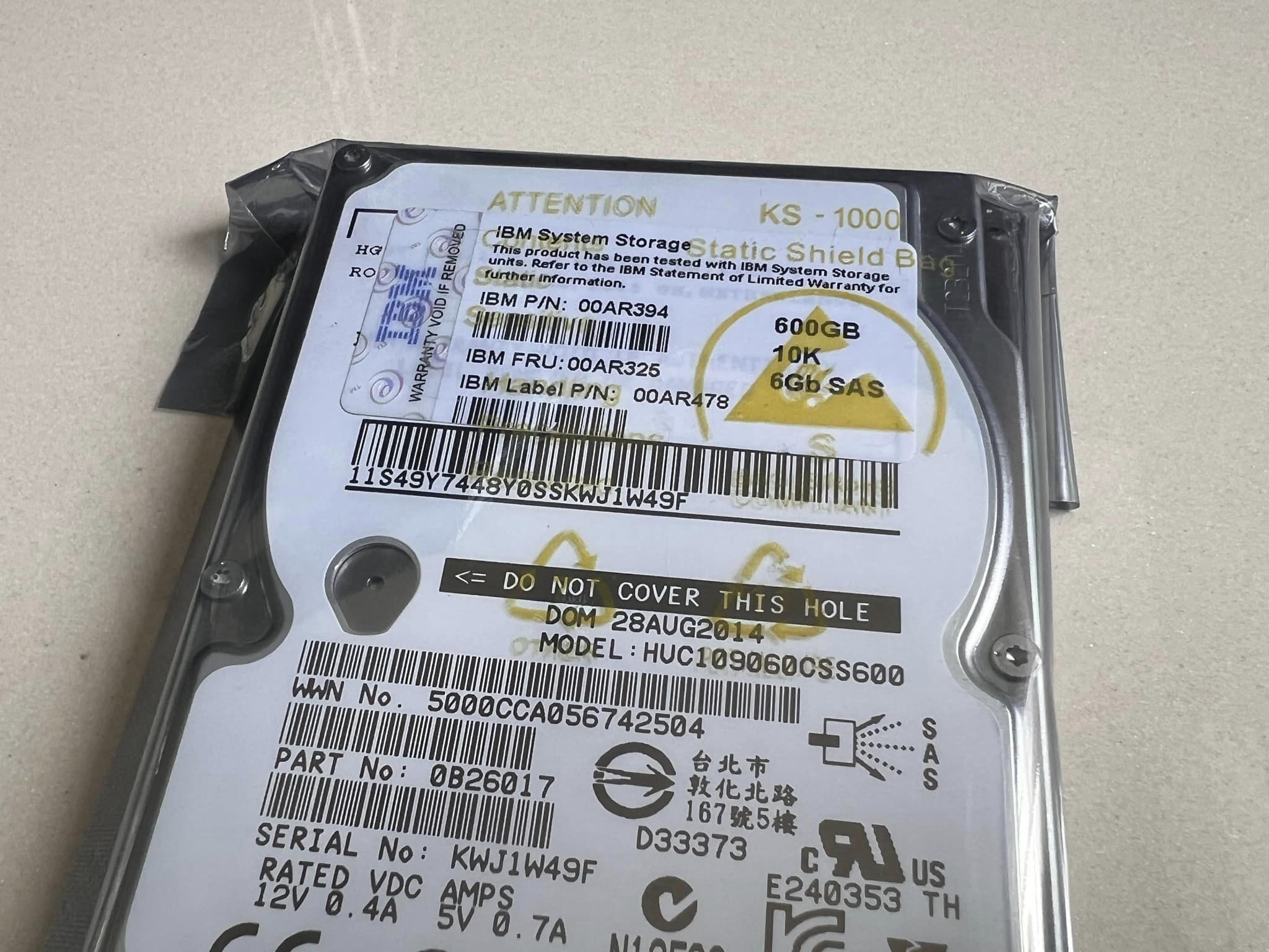 hdd sas 600gb 10k ฮาร์ดดิสเซิร์ฟเวอร์ มือสองพร้อมใช้งาน
