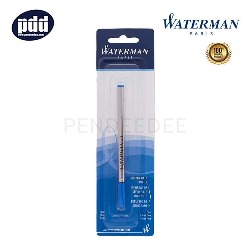 WATERMAN ไส้ปากกาโรลเลอร์บอล วอเตอร์แมน หมึกน้ำเงิน หัวเอฟ 0.5 มม. WATERMAN Blue Ink Fine Point 0.5 mm. Rollerball Refill