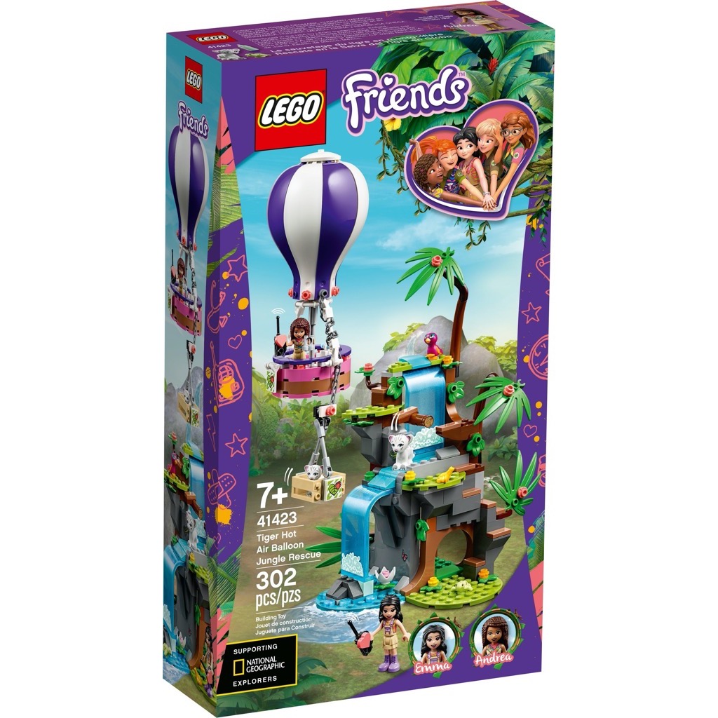 เลโก้ LEGO Friends 41423 Tiger Hot Air Balloon Jungle Rescue