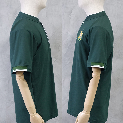 เสื้อโปโล สีเขียวหัวเป็ด-คอจีน /(ตรากระทรวงฯ)