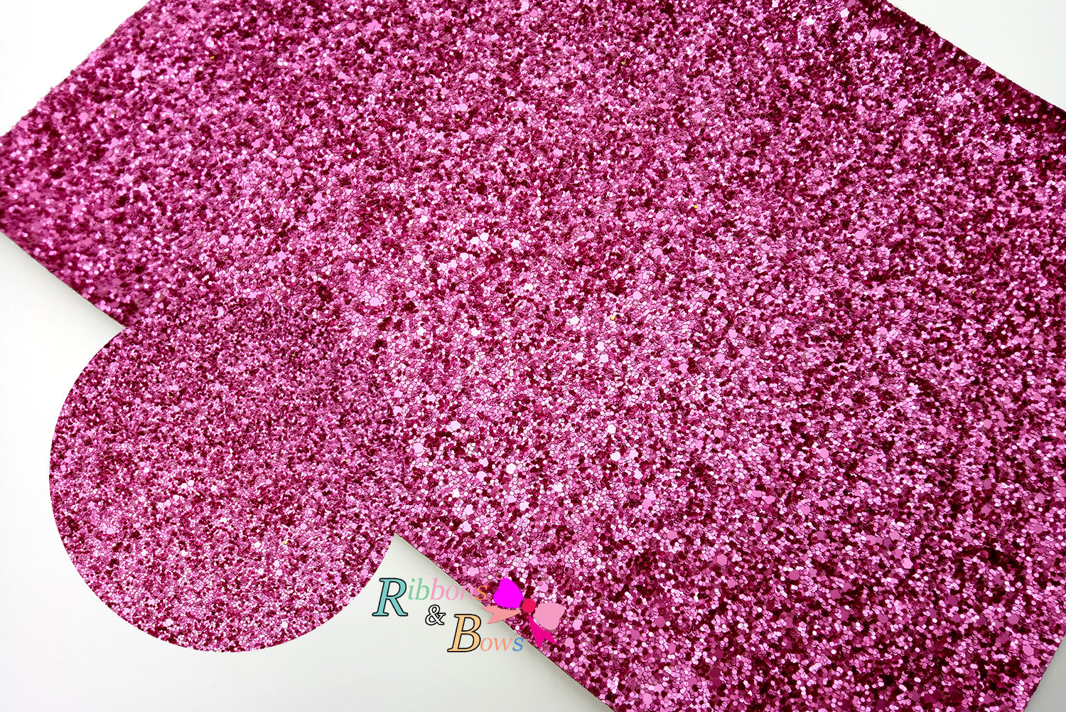 แผ่นกลิตเตอร์ทำโบว์ สีชมพูเข้ม ขนาด A4